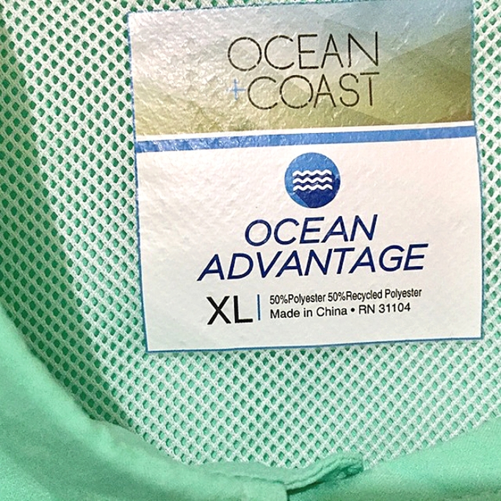 NWT Ocean Coast Advantage Aqua Fleur Shirt (XL) - Picture 9 of 10
